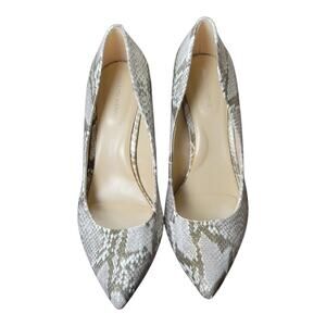 Saks Fifth Avenue Women's Cady Snake Print‎ Leather Pump Slip On Pointed Toe  9M
